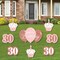 Big Dot of Happiness 30th Pink Rose Gold Birthday - Yard Sign and Outdoor Lawn Decorations - Happy Birthday Party Yard Signs - Set of 8